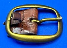 Replacement Dress Style Center Bar Brass Tone NOS Belt Buckle for 1.5" Belt