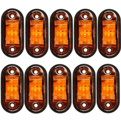 4/10X Universal 12V / 24V 2 LED Side Marker Light Lamp For Cars Truck Trailer 