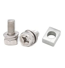 8PCS M6x16mm Motorcycle Battery Terminal Screws 304 Stainless Steel Square Nuts