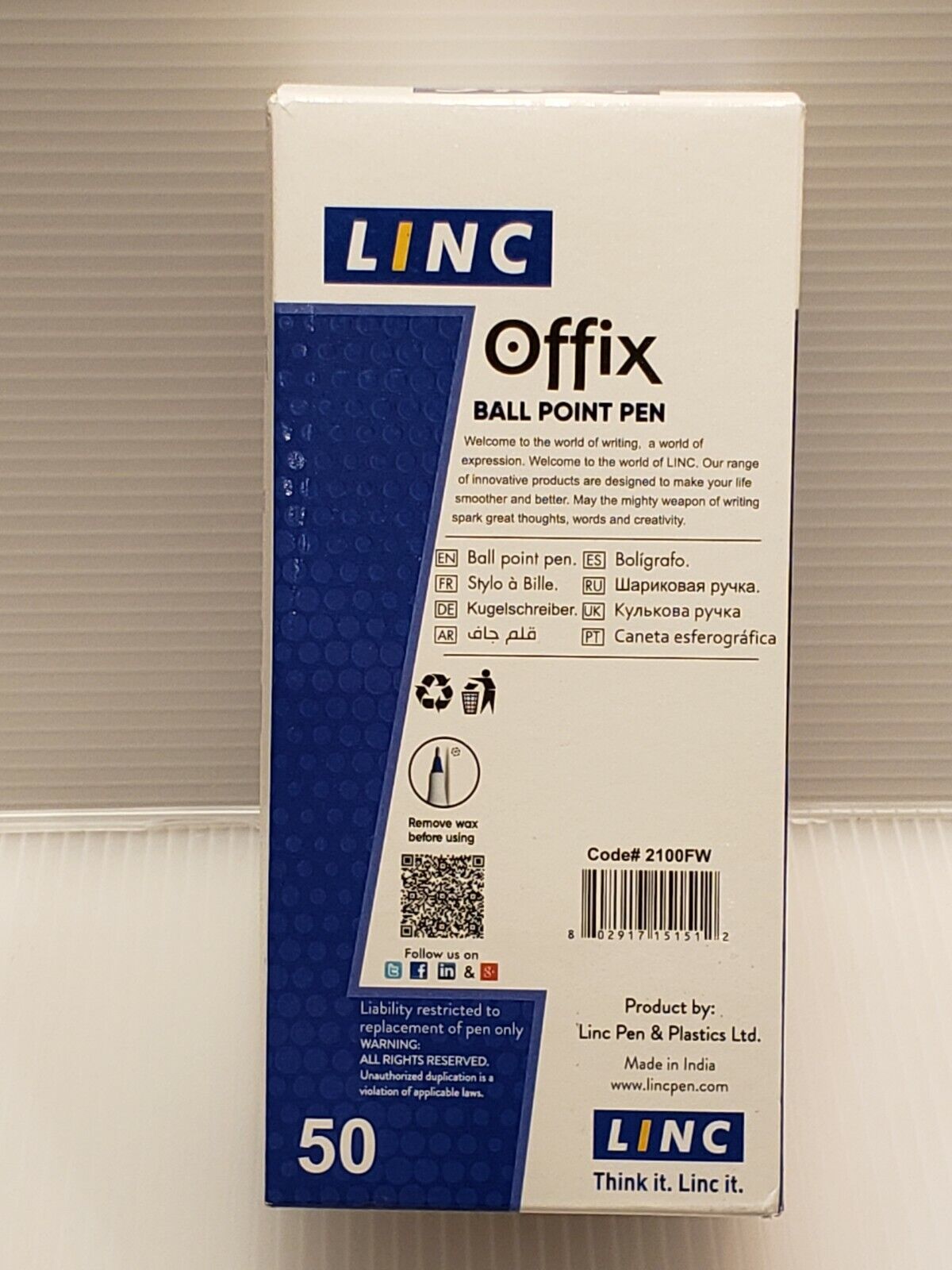 Linc Offix Ball Pens Jar (1.00 mm) Bllue Ink Set Of 35 free shipping
