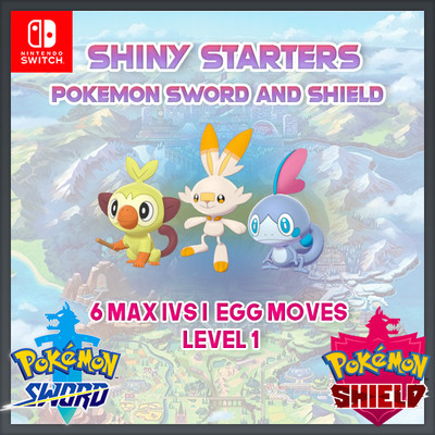 Pokemon Sword And Shield Shiny Starters 6 Ivs Level 1 Ebay