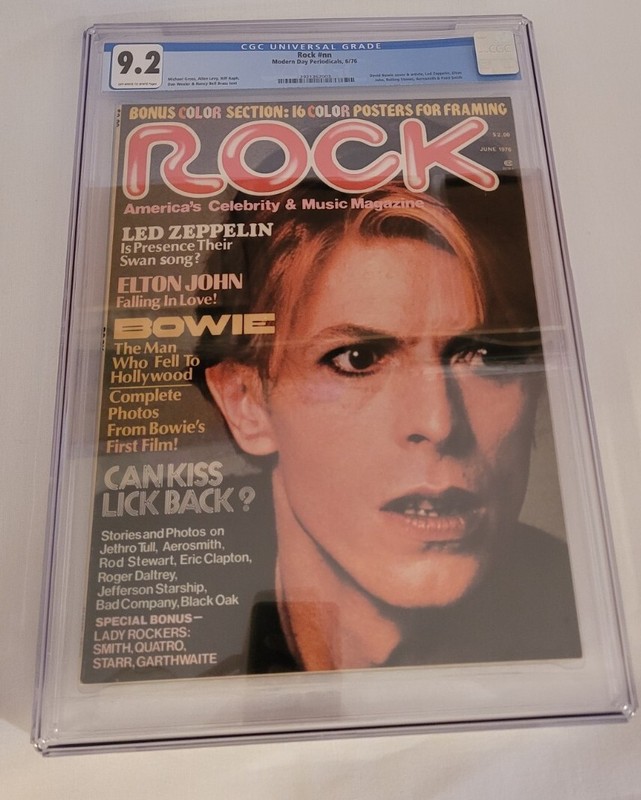 1976 Rock Magazine CGC 9.2  Bowie Zepplin, Kiss, Elton John POP 1 RARE (CPAUC-2)