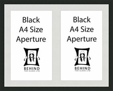 Handmade Black Picture Frame With Double Aperture Mount - For 2 A4 Images by ...