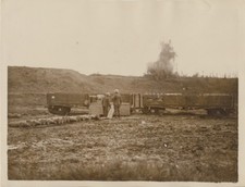 REPRINT OF ORIGINAL WWI PHOTO OF SOLDIERS WATCHING GERMAN BOMB