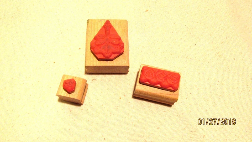 Lote de 3 estampillas de álbum de recortes de rosas florales cerca de mi corazón Foto 2 de 3