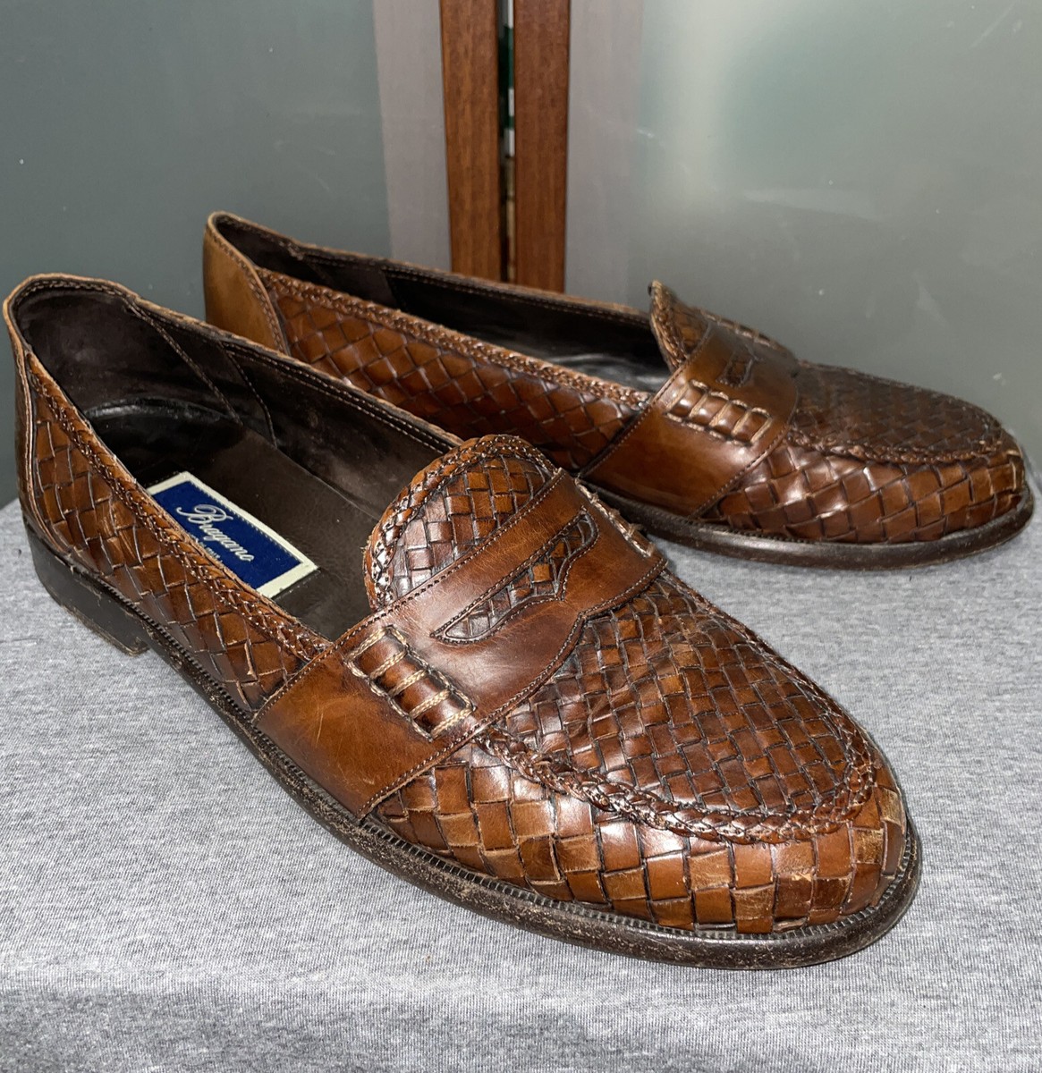 Bragano by Cole Haan イタリア製 ブラウン Bragano Italy Cole Haan Brown Woven English Calf Leather
