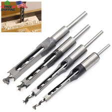WSOOX Square Hole Drill Bits for Wood, Woodworking Hole Saw Mortising Chisel Dri