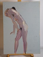 Vintage  John Huszer figure study midcentury leaning female nude Rhode Island