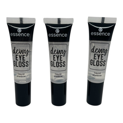 essence DEWY EYE GLOSS 01 Crystal Clear Lidschatten 3 Stück 3 x 8 ml