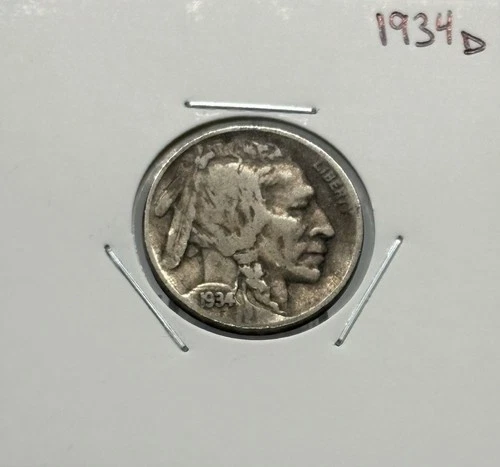 1934 D Buffalo Nickel, Great Condition,Nice, Extremely Low Mintage!