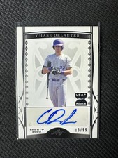 2022 Chase DeLauter Leaf Trinity Baseball Clear Rookie Auto  /99 Guardians 