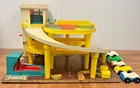 Fisher Price Vintage Parking Garage Lot Service Center w/Cars & Elevator