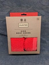 Hunter Boots Kids Fleece Boot Socks Size XL 4-6 Hyper Pink Sheepy Cuff
