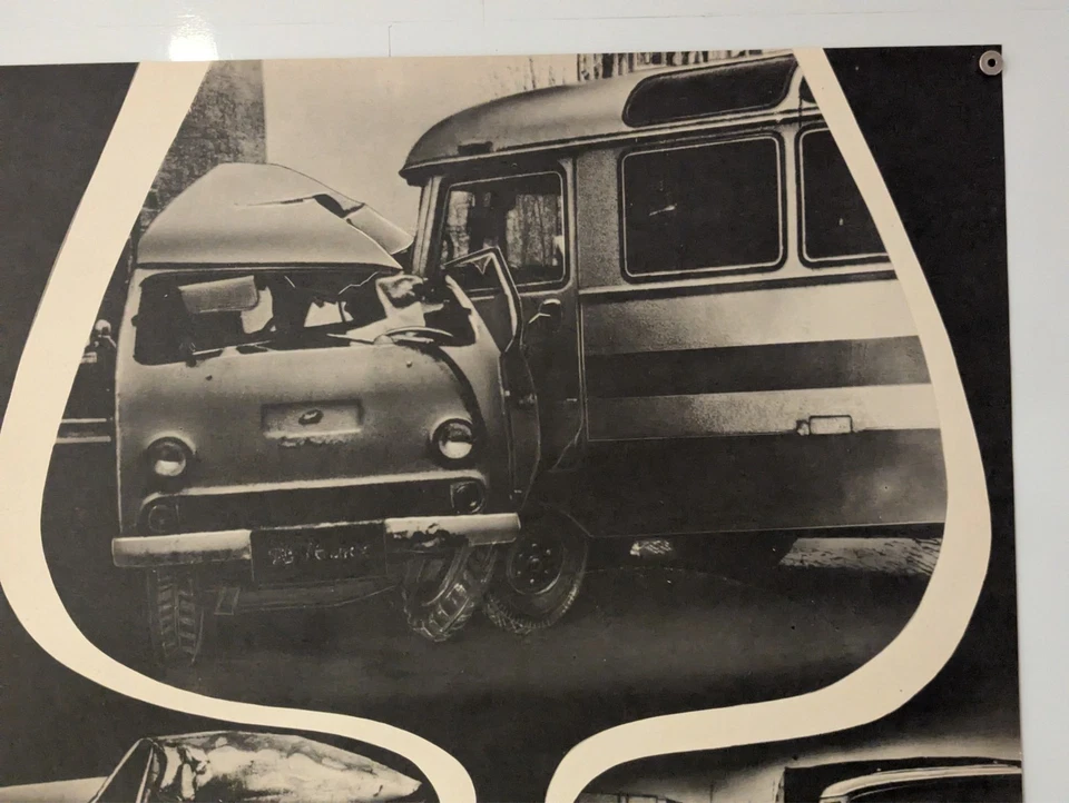 Póster de conducción ebria - Vodka Ucrania soviética - Original URSS - Coches retro destrozados Foto 4 de 4