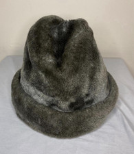 Vintage Unisex Gray Solid Trapper Hat, Lined, Size L, Fall/Winter, Made in USA