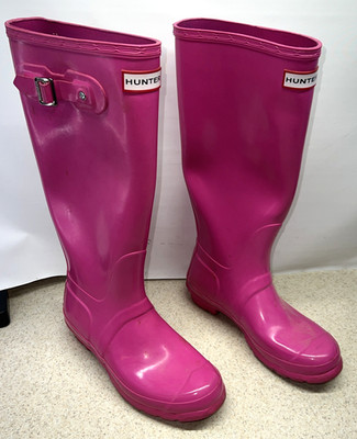 RARE!! Hunter Original Tall Gloss Light Pink Rain Boots W23616