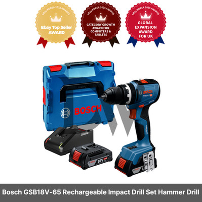 Bosch GSB18V-65 Rechargeable Impact Drill Driver 2.0 Ah 2B Set Hammer Drill