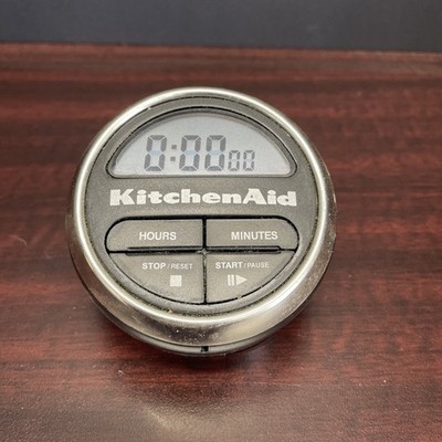Kitchen Aid Digital Kitchen Timer Black & Chrome Cooks Series - Tested/Working