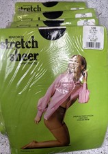 Lot Of 6 Vintage Sheer Stretch Pantyhose BLACK Petite/Med 4 -11 -5 5 95-130 LBS