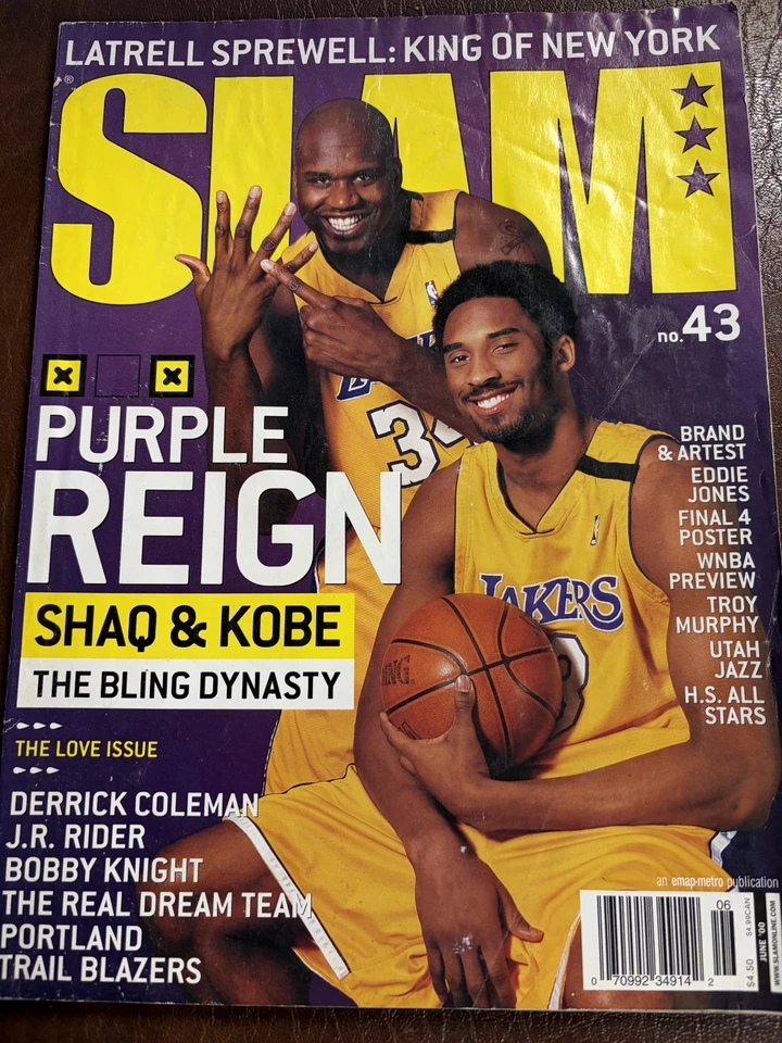 Vtg 2000 SLAM Magazine Kobe Bryant Shaq Shaquille O'Neal #43 Newstand No Label - Image 2 of 3
