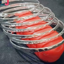 Hammered Solid 925 Sterling Silver Bangle Set Statement Chunky 7 Bangle Set ALL