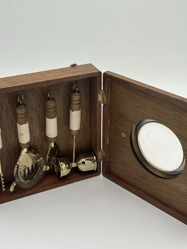 Raro Juego de Herramientas de Bar de Colección en Caja de Madera Juego de 4 Piezas Tilso Japón Foto 4 de 4