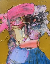 Original abstract painting oil on canvas board 7x9 in by Anastasiya Kimachenko