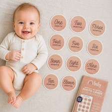 Baby Wonders Monthly Milestone Photo Cards Boy or Girl Unisex Natural Wood New