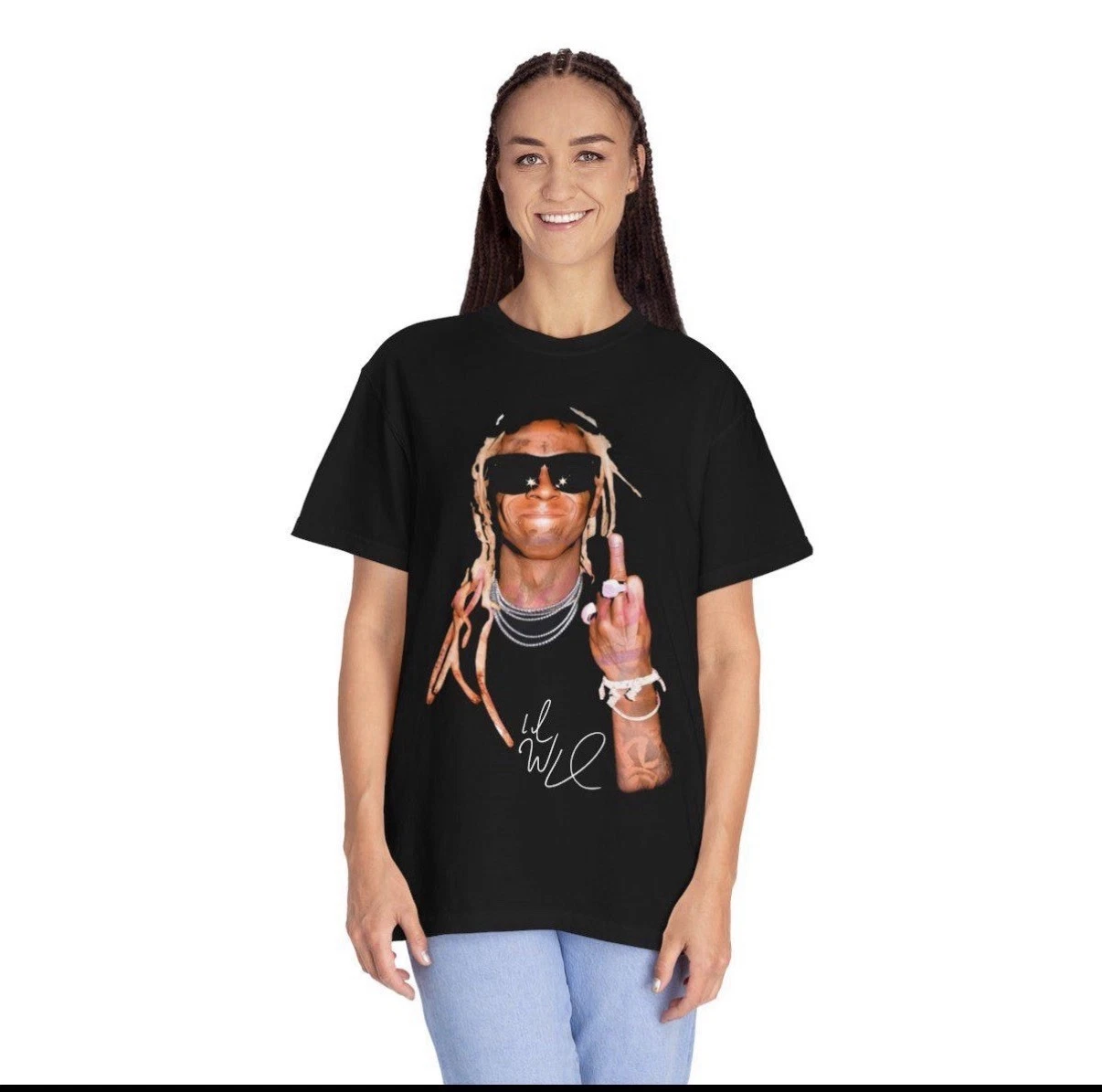 Lil Wayne Middle Finger T-Shirt 2025 Tour Inspired Custom Tee Top