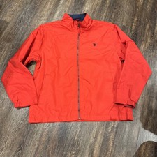 U.S. Polo Assn. Men's Windbreaker Engine Red Mens Size L MENDED