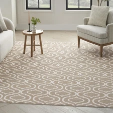Home Jubilant 94x118 Indoor Transitional Polypropylene Fabric Rug in Taupe