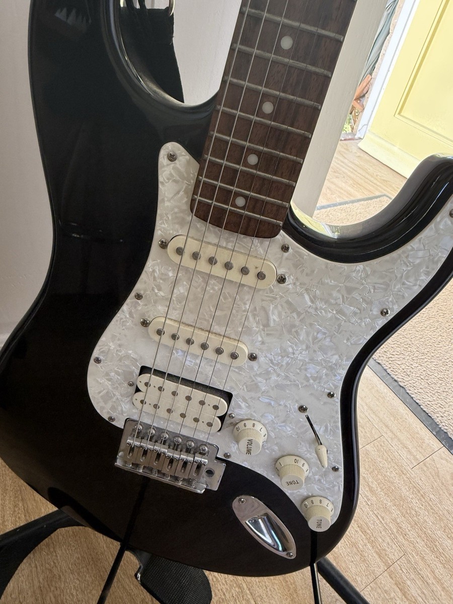 Rocket Deluxe Electric Guitar Black With Stand And Lead | eBay UK