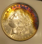 1886 Morgan Silver Dollar - UNC, Fully Toned Rev, Colorful tone obv, 5315