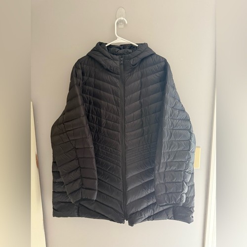 Lands End Wonderweight Packable Daunenjacke Damen Gr. 3X schwarz durchgehender Reißverschluss Taschen