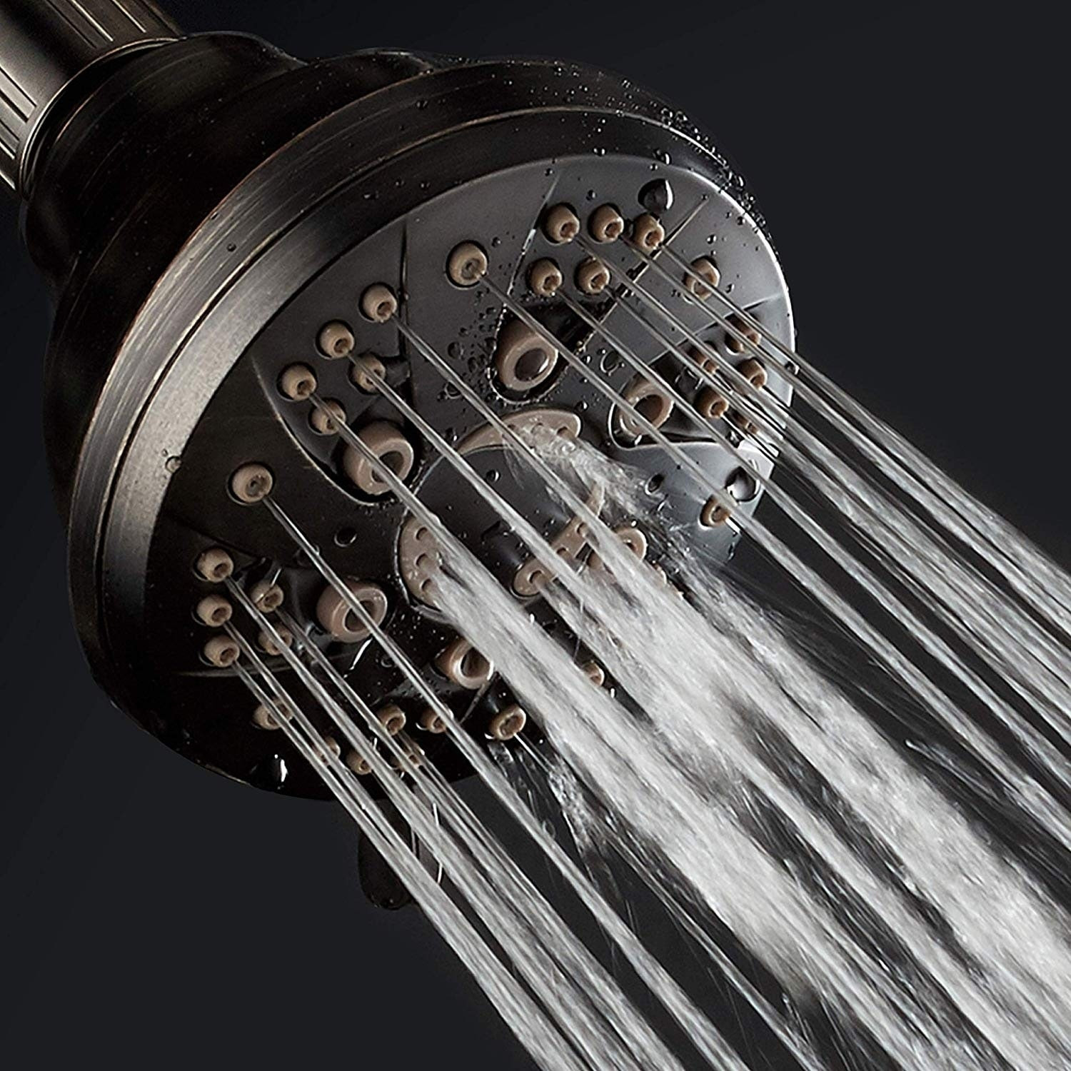 AquaDance Oil Rubbed Bronze 6 Setting Spiral Shower Head Brown
