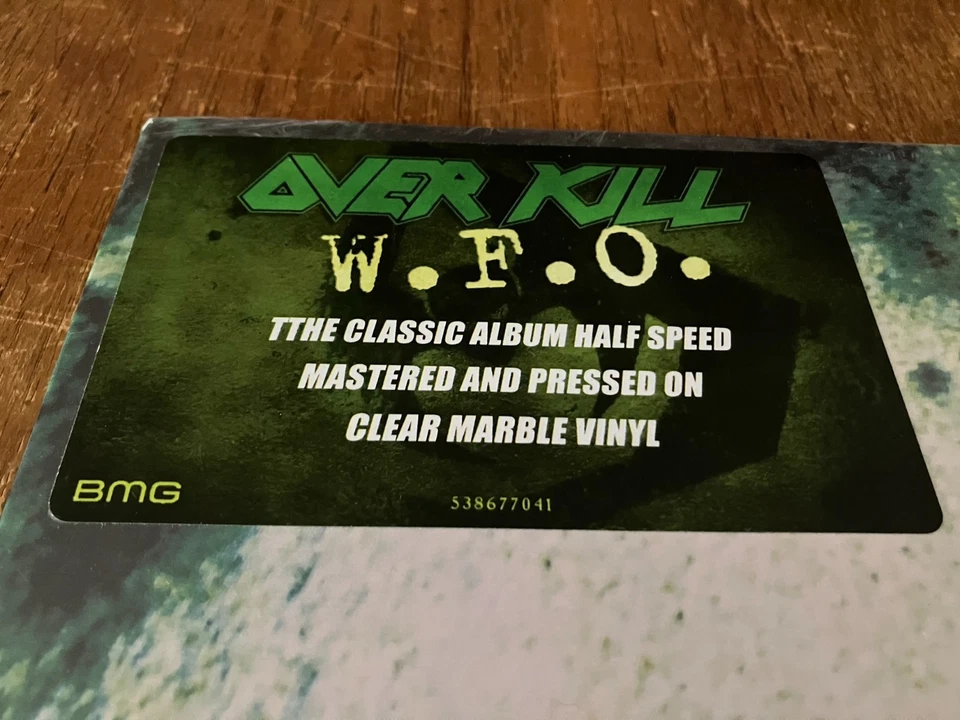 OVERKILL W.F.O. 12" CLEAR MARBLED Vinyl LP Reissue 2023 NEW w/Hype Sticker - Imagem 2 de 3