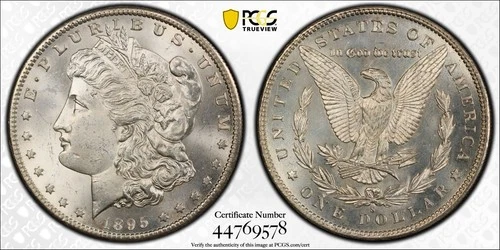 1895-S Morgan Silver Dollar PCGS MS64 Very Rare Key Date Coin-Bright White!