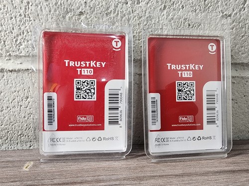 Trustkey Lot of 2 FIDO Security Key TrustKey T110 U2F Two Factor Authentication ...