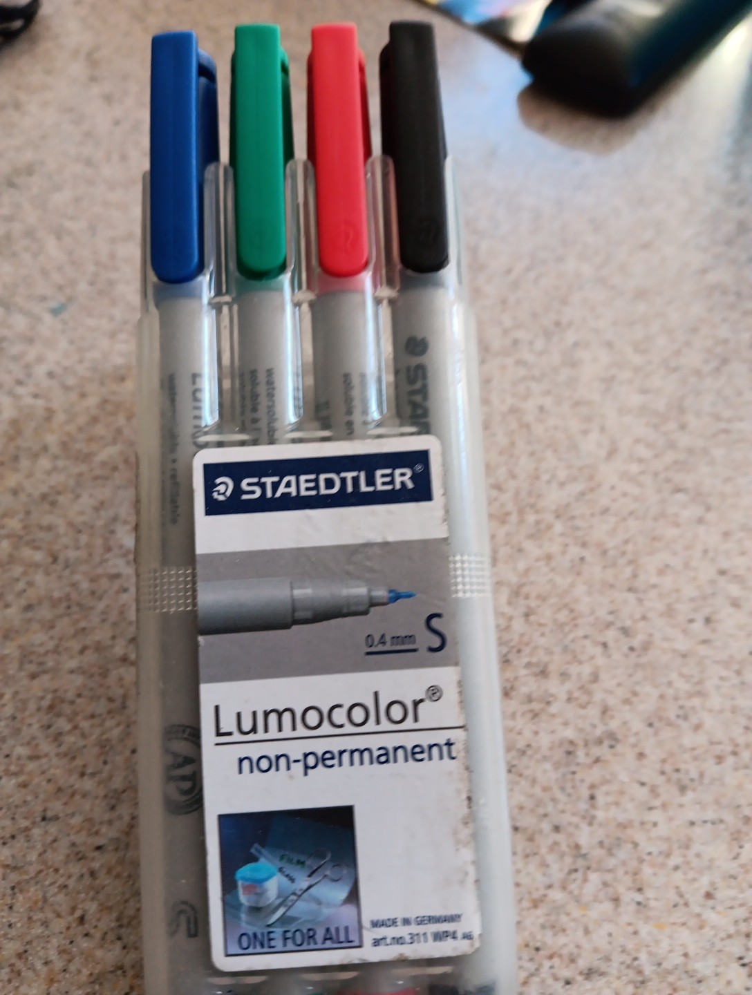 STAEDTLER 311 WP4 Lumocolor Non-Permanent Pen, Superfine Line Width, 0.4mm
