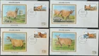 z(GGY-252)GUERNSEY 1980 FDC  "Golden Guernsey Goats" (4)Set Colorano Silk Cachet
