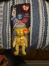 Ty Beanie Baby Glory the Bear DOB July 4, 1997 MWMT Free Shipping