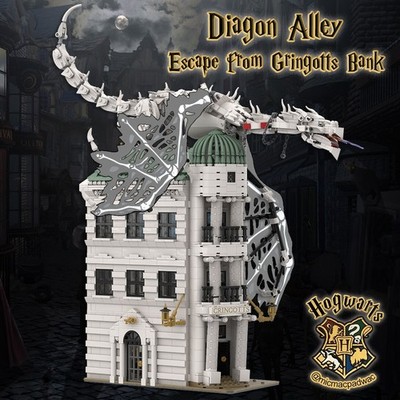 Harry Potter Flucht aus Gringotts Bank Winkelgasse (75978) Erweiterung MOC Set