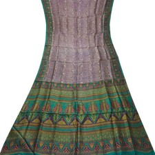 Vintage Purple Sarees 100 Pure Silk Printed Indian Sari 5YD Decor Craft Fabric