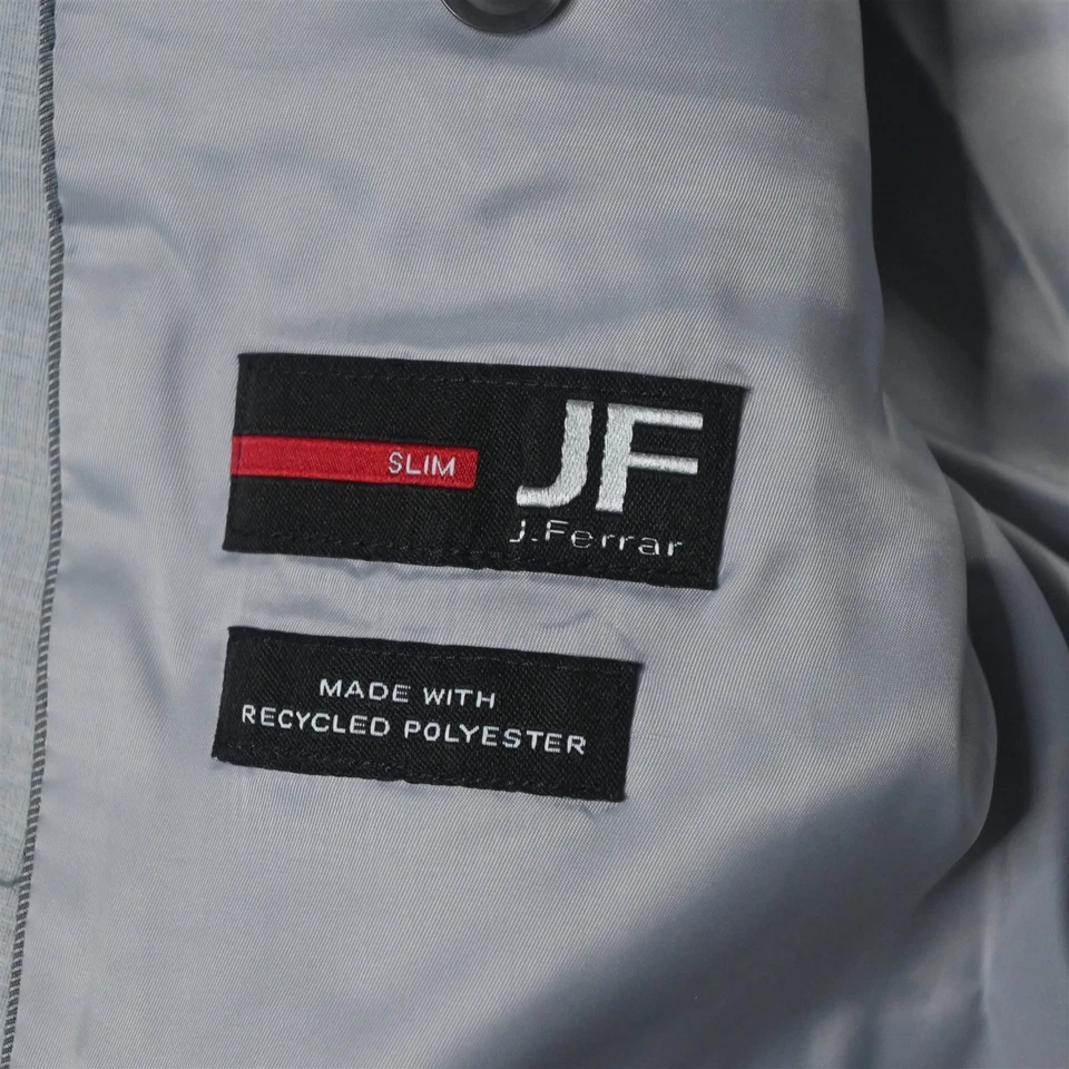 J Ferrar 360 Slim Stretch 42R 34x30 Light Gray Heather Mens Jacket Pants Suit - Image 4 of 4