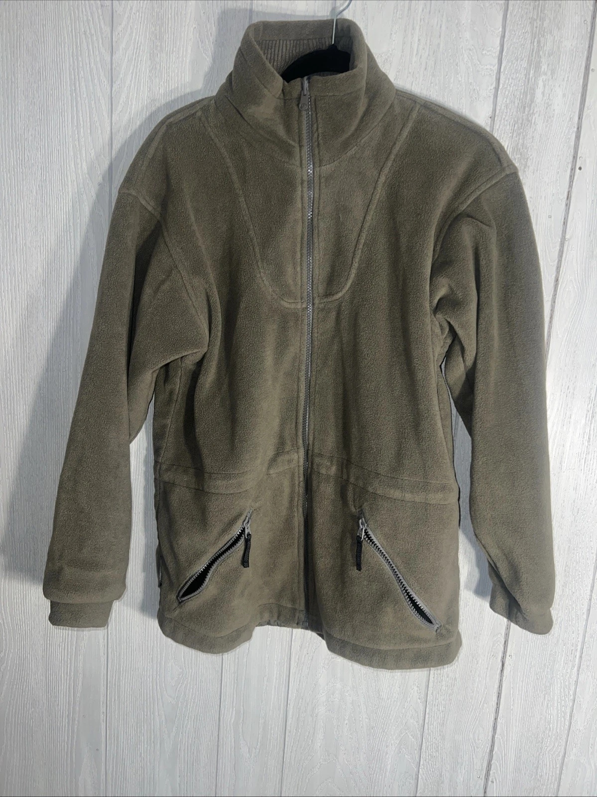 Columbia Men's Full Zip Fleece Olive Green Size M Zip Pockets
