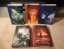 Percy Jackson and the Olympians Complete Set 1-5 Riordan - 1st Ed, Hardcover, DJ