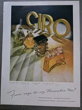 1947 Ciro Reflexion Surrender Danger New Horizons perfume bottles vintage ad