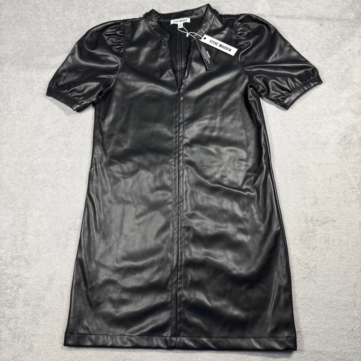 steve madden leather dress Short Sleeve Dresses for Women for sale Faux leather midi dress