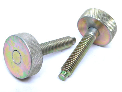 2 Knurled Head Thumb Screws Zinc CL-10-KHS (Thread 3/8''-16 x 2'') 1-1/4'' Head HR