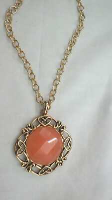 BARSE STERLING NECKLACE W, BRASS  OVER STERLING  FACETED QUARTZ PENDANT
